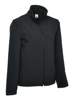 Picture of Uneek Unisex Classic Full Zip Soft Shell Jacket - Black - UN-UC612-BLK