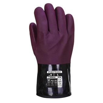 picture of Portwest AP90 Chemtherm Purple/Black Gloves - Pair - [PW-AP90U8R] - (DISC-R)