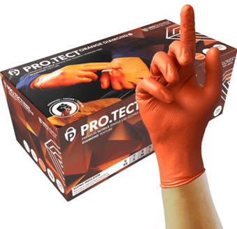 Picture of Unigloves PRO.TECT Orange Diamond Textured Gloves - Box of 50 Pairs - UGL-P-GA005