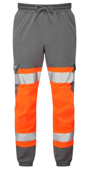 Picture of Hawkridge CL 1 EcoViz Jog Trousers Orange/Grey - Regular Leg - LE-JT01-O/GY-R - (LP)