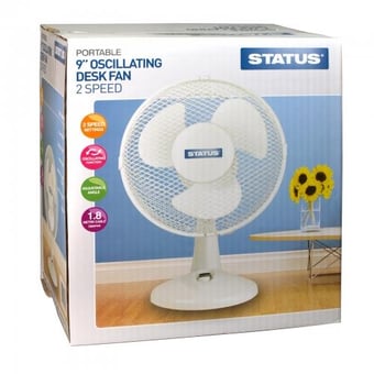 picture of Status - Portable 9 Inch Desk Fan - 2 Speeds - [AF-5013478153883]