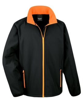 picture of Result Core Men's Black/Orange Printable Softshell Jacket - BT-R231M-BLK/ORA