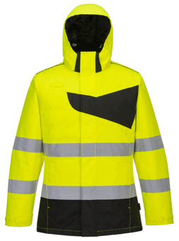 picture of Portwest - PW2 Hi-Vis Winter Jacket - Polyester - Yellow/Black - PW-PW261YBR