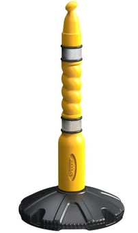 picture of Skipper Retractable Barrier Post and Base System - Yellow - [SK-POST01-Y] - (LP)