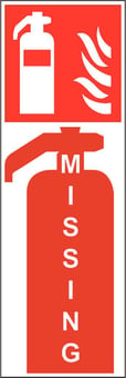 Picture of Missing Fire Extinguisher Sign - 300 X 900Hmm - Rigid Plastic - [AS-EN13-RP]