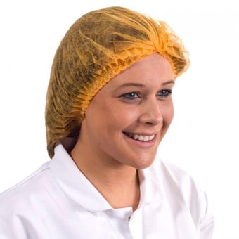 picture of Supertouch Orange Disposable Mob Cap - 100 Pieces - Pleated for Compact Storage - [ST-14780]