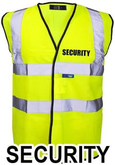 Picture of Value Security Printed Front and Back in Black - Yellow Hi Visibility Vest - ST-35241-SEC2