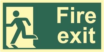 Picture of Spectrum Fire Exit - Man left - Photolum. 300 x 150mm - [SCXO-CI-12419]