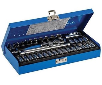 picture of 38 Piece Quarter Inch Drive Metric Socket Wrench Set - [SI-633493] - (NICE)