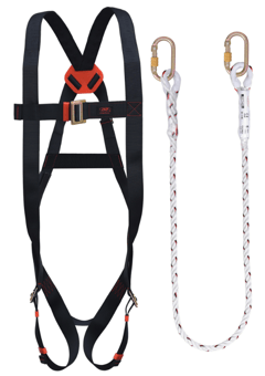 Picture of JSP - Spartan Restraint Kit: 1-Point Spartan Harness + 1.8m Fixed Length Lanyard - [JS-FAR1101]