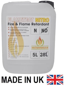picture of Flametect Nitro - Synthetic and Natural Textiles Retardant Spray - 5 Ltr - Non Toxic - [FPS-FN5]