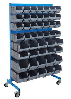 picture of Mobile BiGDUG Louvre Panel Bin Station - Single Sided - 1690mm High - XL5 XL4 XL3 Bins - [BDU-LPGKSFH3M]