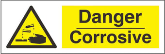 Picture of Danger Corrosive Sign LARGE - 600 x 200Hmm - Rigid Plastic [AS-WA76-RP]