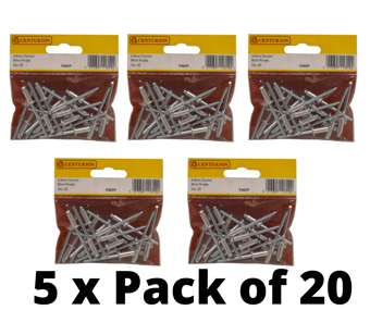 picture of 4.8mm x 12.6mm Domed Blind Rivets - 5 X Pack of 20 - [CI-FA03P]