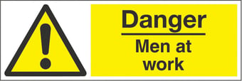 Picture of Danger Men at Work Sign - 600 x 200Hmm - Rigid Plastic - [AS-WA122-RP]