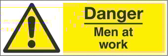 Picture of Danger Men at Work Sign - 600 x 200Hmm - Rigid Plastic - [AS-WA122-RP]