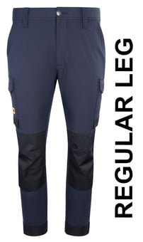 picture of JCB Workwear Mens 4-way Stretch Trousers - Navy Blue - Regular Leg - BE-JCB029NR