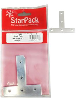 picture of StarPack - 72601 - T Shape Repair Plate - 75mm - Pack of 2 - [AF-5013249295477] - (DISC-R)