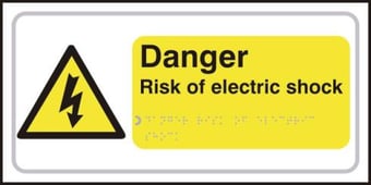 picture of Danger Risk of electric shock – Taktyle (300 x 150mm) - SCXO-CI-TK3804BSI