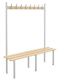 picture of BiGDUG Single Sided Changing Room Bench - 8 Hooks - 1750h x 1500w x 350d mm - [BDU-CHCBS15]