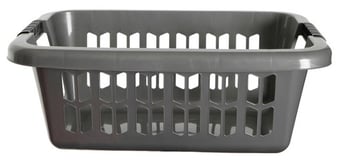 picture of Whitefurze Easy Grip Rectangular Laundry Basket - Silver - [WHF-H192R2]