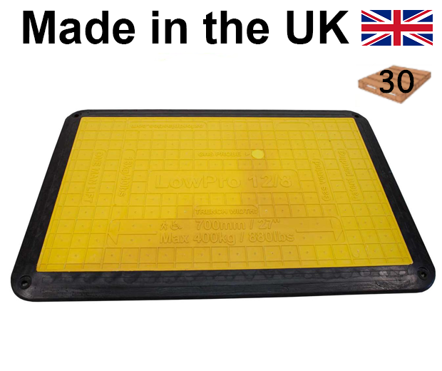 LowPro® Trench Cover with Flexi-Edge - 120cm x 80cm - Black / Yellow - Pallet Quantity: 30 - [OX-0362] - (LP)