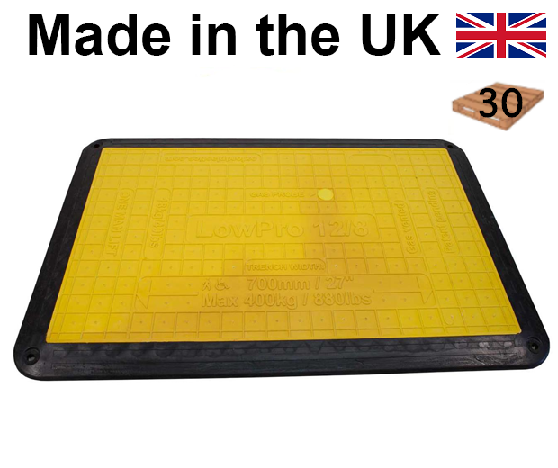 picture of LowPro® Trench Cover with Flexi-Edge - 120cm x 80cm - Black / Yellow - Pallet Quantity: 30 - [OX-0362]