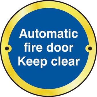Picture of Spectrum Automatic fire door Keep clear door disc - PB 75mm dia. - SCXO-CI-2442-1