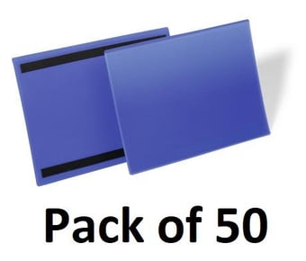 picture of Durable - Magnetic Document Sleeve A4 Landscape - Dark Blue - Pack of 50 - [DL-174507] - (LP)