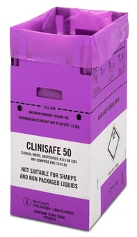 Picture of Clinisafe Low Cardboard Carton Containers - 50L - Purple - Pack of 10 - [VC-21502001]