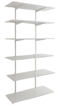 Picture of BiGDUG White Twin Slot Shelving Kit - 1980h x 1000w x 300d mm - 6 White Melamine Levels - [BDU-TSW1936W]