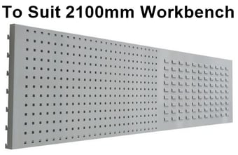 picture of QMP Louvred & Perforated Back Panel to Suit 2100mm Workbench - Light Grey - [QM-BPLVPF2100LX]