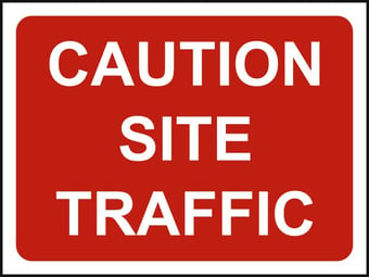 Picture of Spectrum 600 x 450mm Temporary Sign & Frame - Caution Site Traffic - [SCXO-CI-13173]