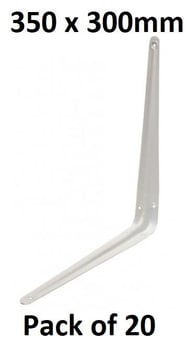 picture of White London Type Shelf Bracket - 350 x 300mm (14"x12") - Pack of 20 - [CI-CJ114L]