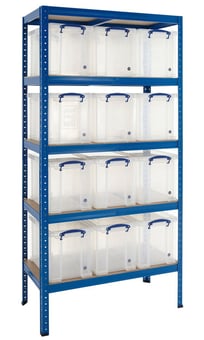 picture of BiGDUG Shelving Kit - 1780h x 900w x 450d mm - 5 Levels - 12 x 24L Really Useful Boxes - [BDU-RUBK12C] - (LP)