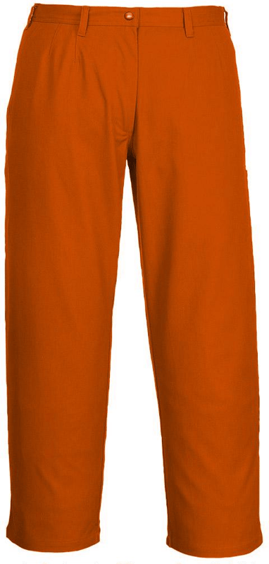 picture of ORANGE Portwest Bizweld REGULAR LEG Flame Retardant Trouser  - Conforms to EN ISO 11612 A1+A2 B1 C1 F1 & EN ISO 11611 CLASS 1 A1+A2 - PW-BZ30ORR