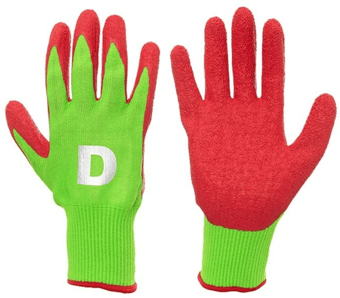 picture of Stop N' Go Go-X D Palm Coated Green/Red Safety Gloves - Pair - PT-40176