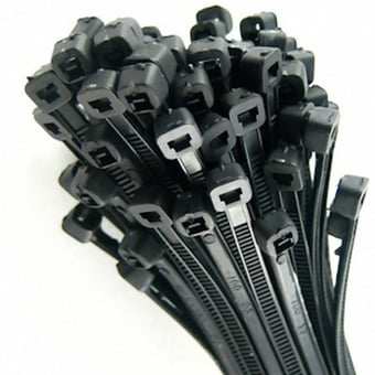 Picture of Prosolve Black Cable Ties - 300 x 7.6mm - Pack of 100 - [PV-PVCT3076]