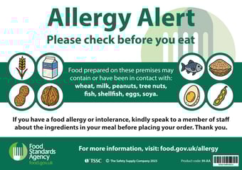 picture of Allergy Alert Poster - Food Safety Notice - [IH-AA]