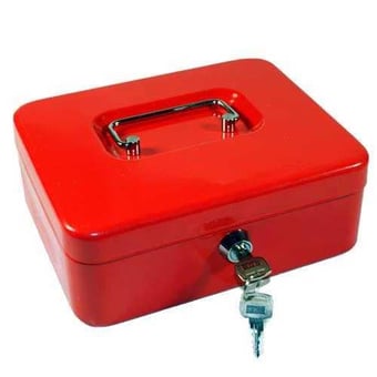 picture of Large Red Cash Box - Steel Structure - 25CM Wide - [AF-REDB25] - (DISC-W)