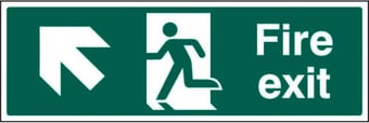 picture of Fire Exit Arrow Pointing North West Sign LARGE - 600 x 200Hmm - Rigid Plastic - [AS-SA16-RP]