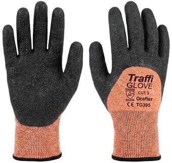 picture of TraffiGlove - Grafter Seamless knitted Amber Safety Glove - Size 9 - EN388 (3342) - Pair - TS-TG385 - (DISC-R)