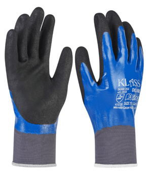 picture of Klass DEL 508 Fully Coated Nitrile Glove - Blue - MC-DEL508