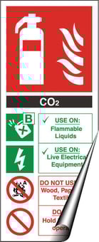 Picture of CO2 Fire Extinguisher Instruction Sign - 82 X 202Hmm - Self Adhesive Vinyl - [AS-EN6-SAV]