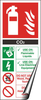 picture of CO2 Fire Extinguisher Instruction Sign - 82 X 202Hmm - Self Adhesive Vinyl - [AS-EN6-SAV]