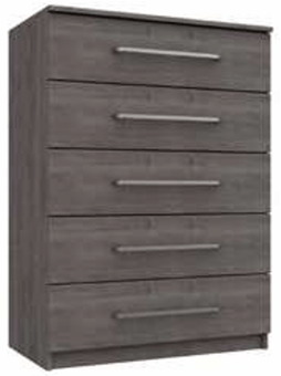 picture of One Call Minnesota 5 Drawer Chest - Dark Grey Oak - [OCF-ONE-MNS-5DC]