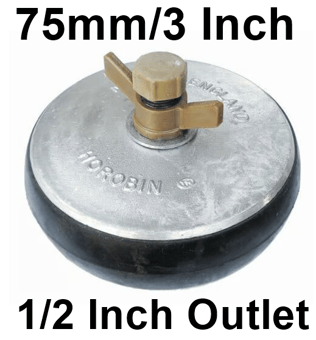 picture of Horobin 75mm/3 Inch Aluminium Drain Plug - 1/2 Inch Outlet - [HO-71042]