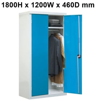 picture of QMP Clothing Cupboard - 1 Shelf - Light Blue Doors - 1800H x 1200W x 460D mm - [QM-CC181246ZUXX]