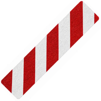 Picture of Heskins Self Adhesive Anti Slip Strips - Red and White - 610 x 150mm - [HE-H3401Z-(R/W)]