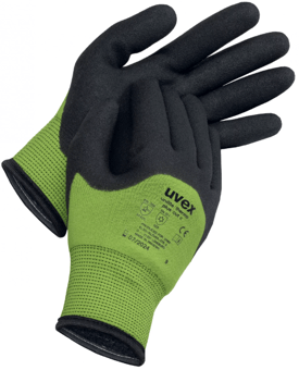 picture of Uvex Unilite Thermo Plus Safety Gloves - Black/Lime - Pair - TU-60591